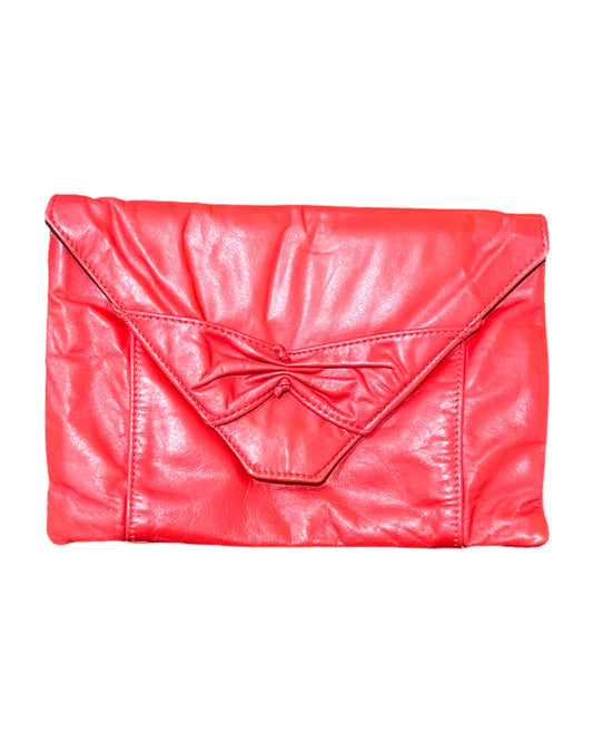 Vintage Red Leather Fold-over Clutch