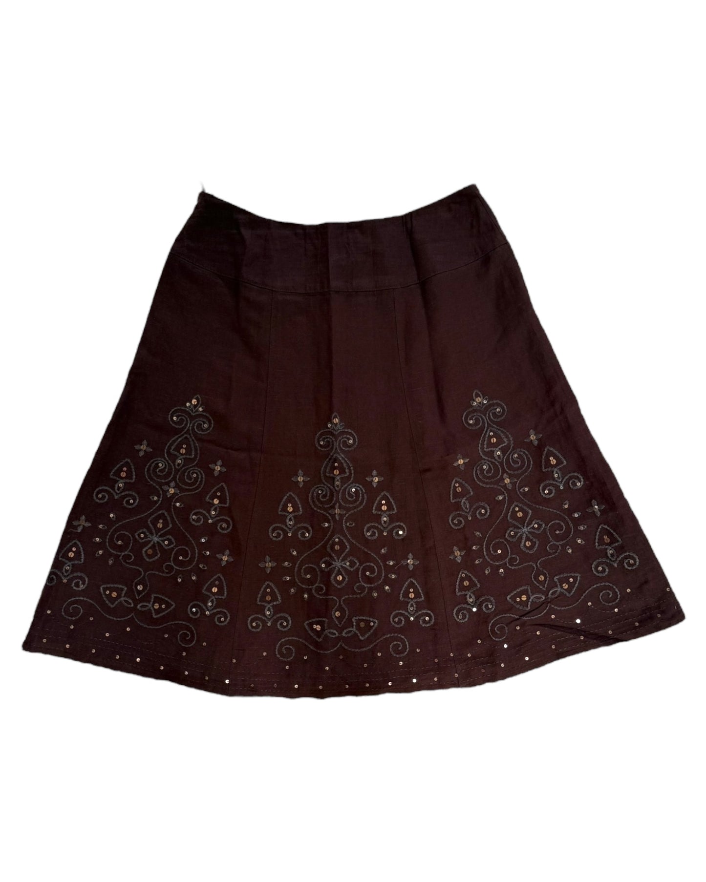 Vintage Brown Sequin Skirt