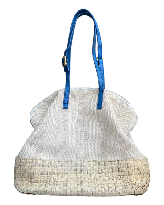 Pre-Loved 2012 White and Blue Fendi 2Bag
