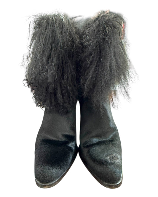 Vintage Bally Angora Black Boots