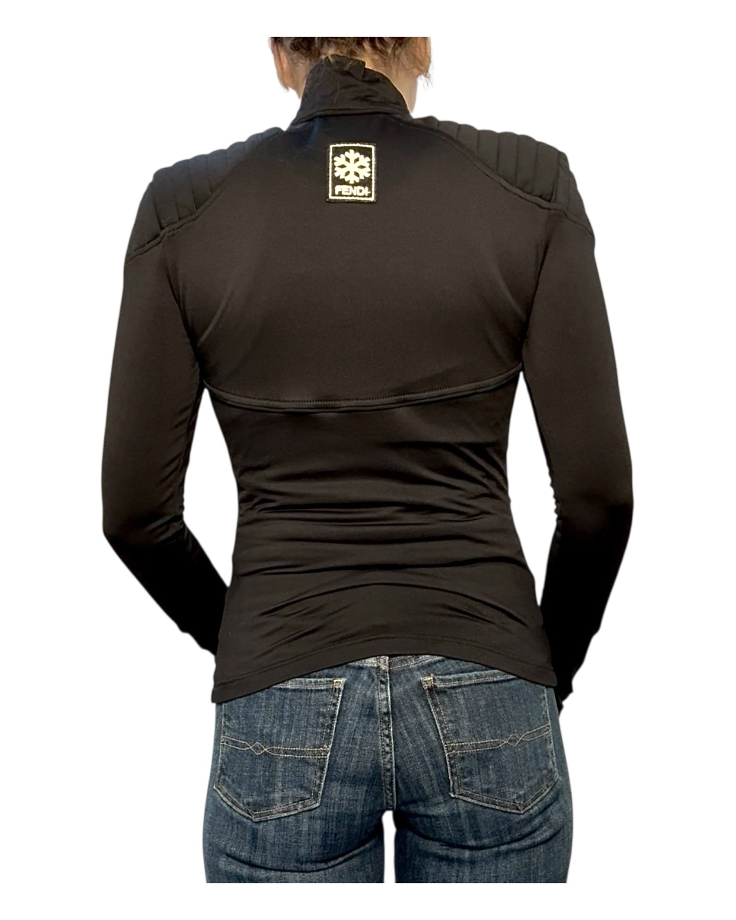 Vintage 2000 Fendi Nylon Biker Jacket by Karl Lagerfeld