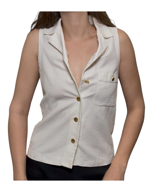 Vintage Chanel Vest with Gold Buttons