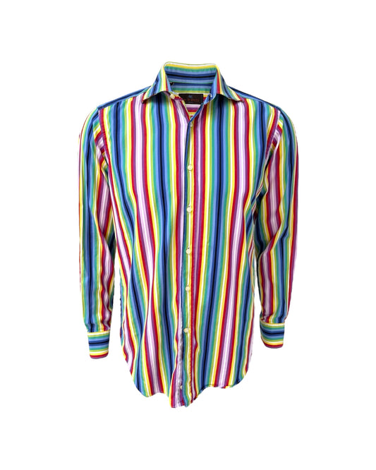 Vintage Etro Rainbow Button-Up Top