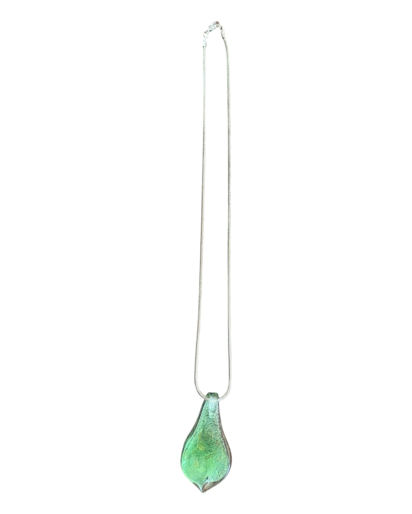 Vintage Green Teardrop Pendent Necklace
