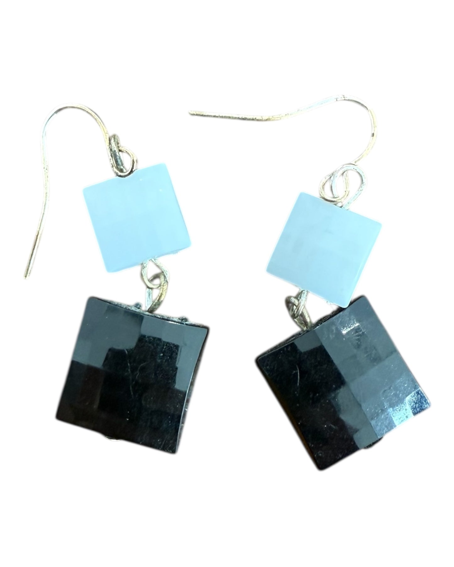 Vintage Black and White Acrylic Earrings