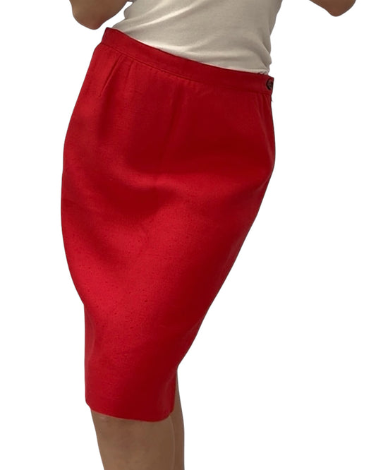 Vintage Valentino Red Knee-Length Skirt