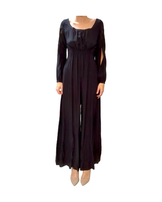 Vintage Black Silk Jumpsuit