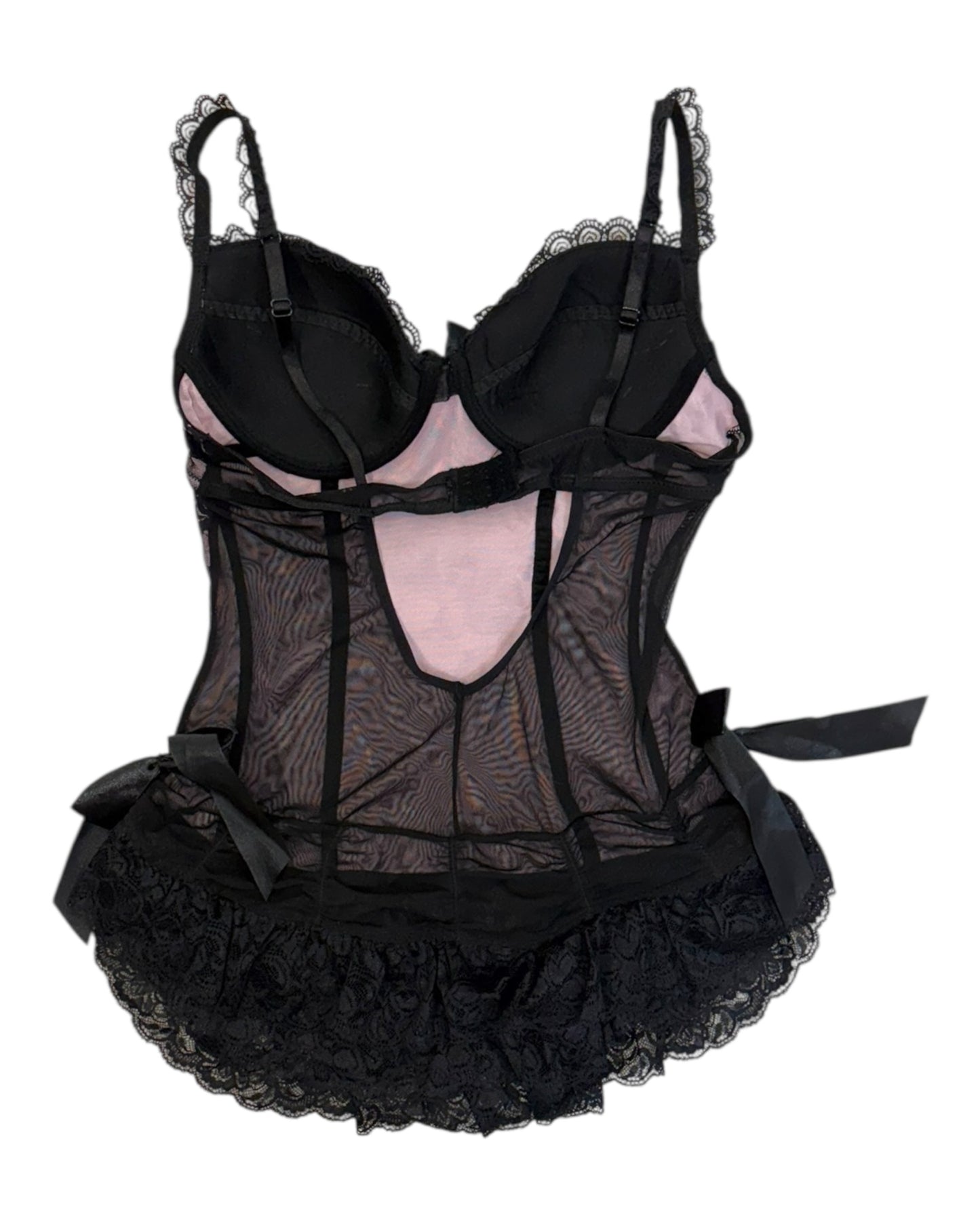 Vintage Purple and Black Lacey Lingerie Top and Robe