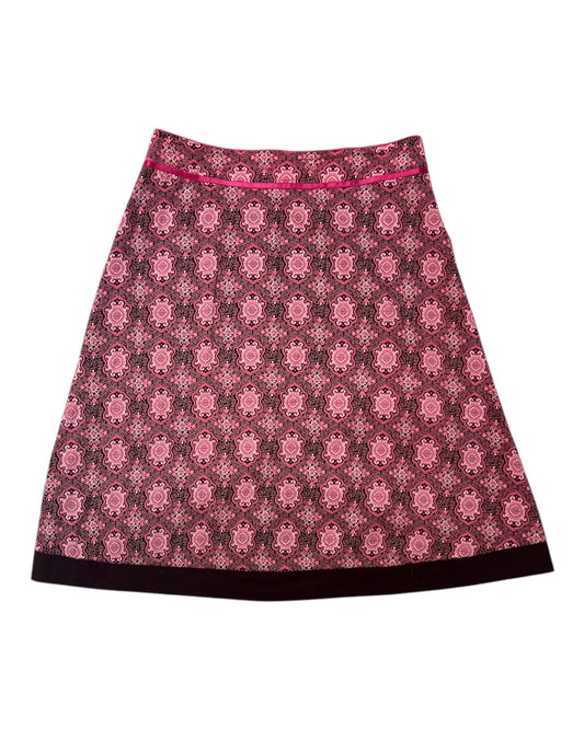 Vintage Brown and Pink Sparkle Midi Skirt