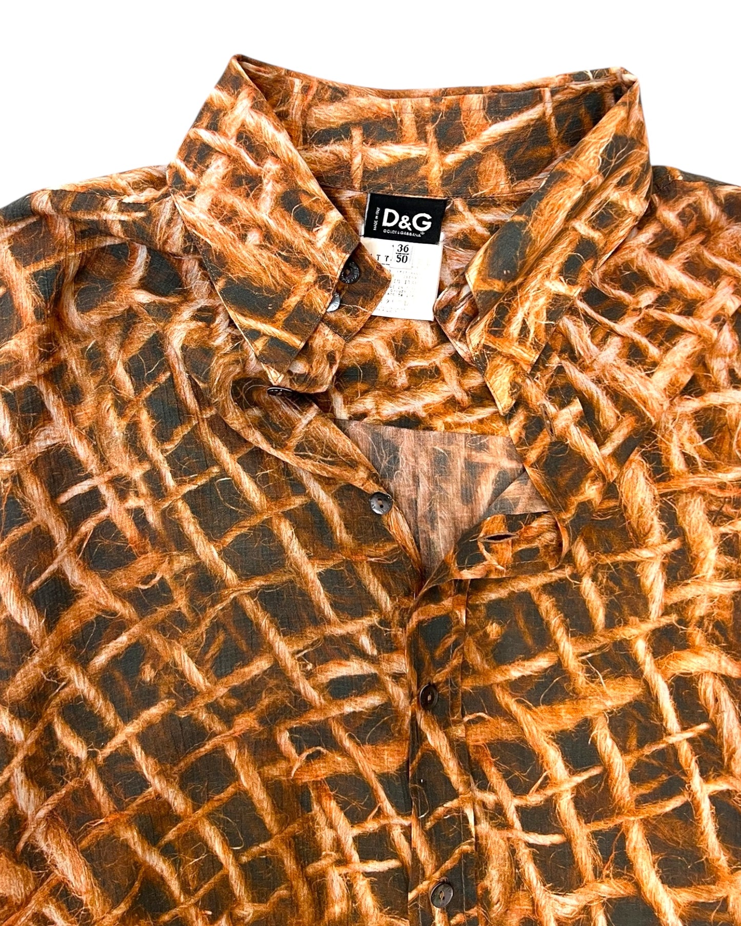 Vintage D&G Graphic Print Button-Up Top