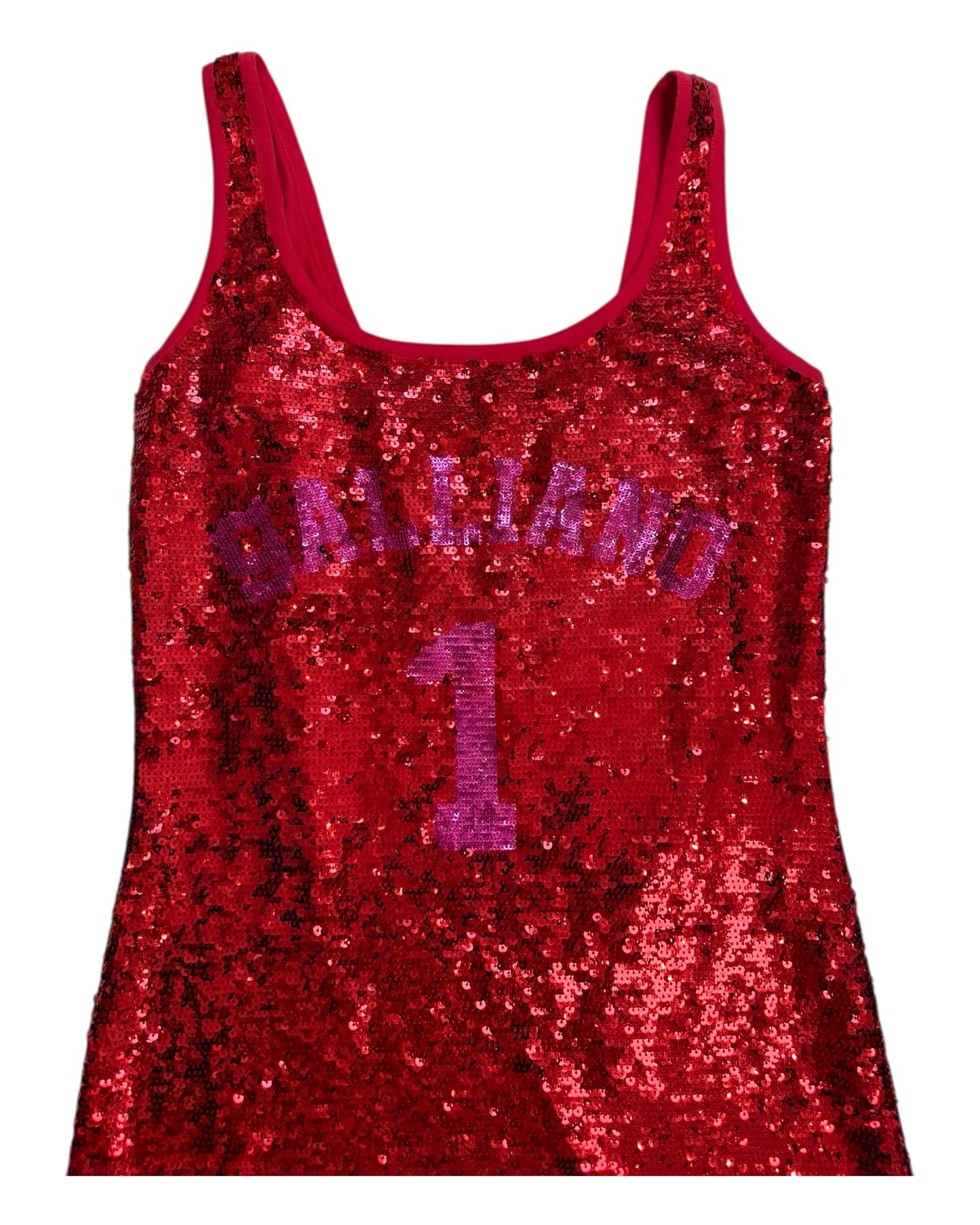 Vintage Galliano Red Sequin Jersey Dress
