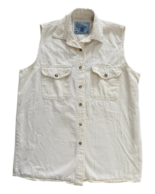 Vintage White Denim Vest