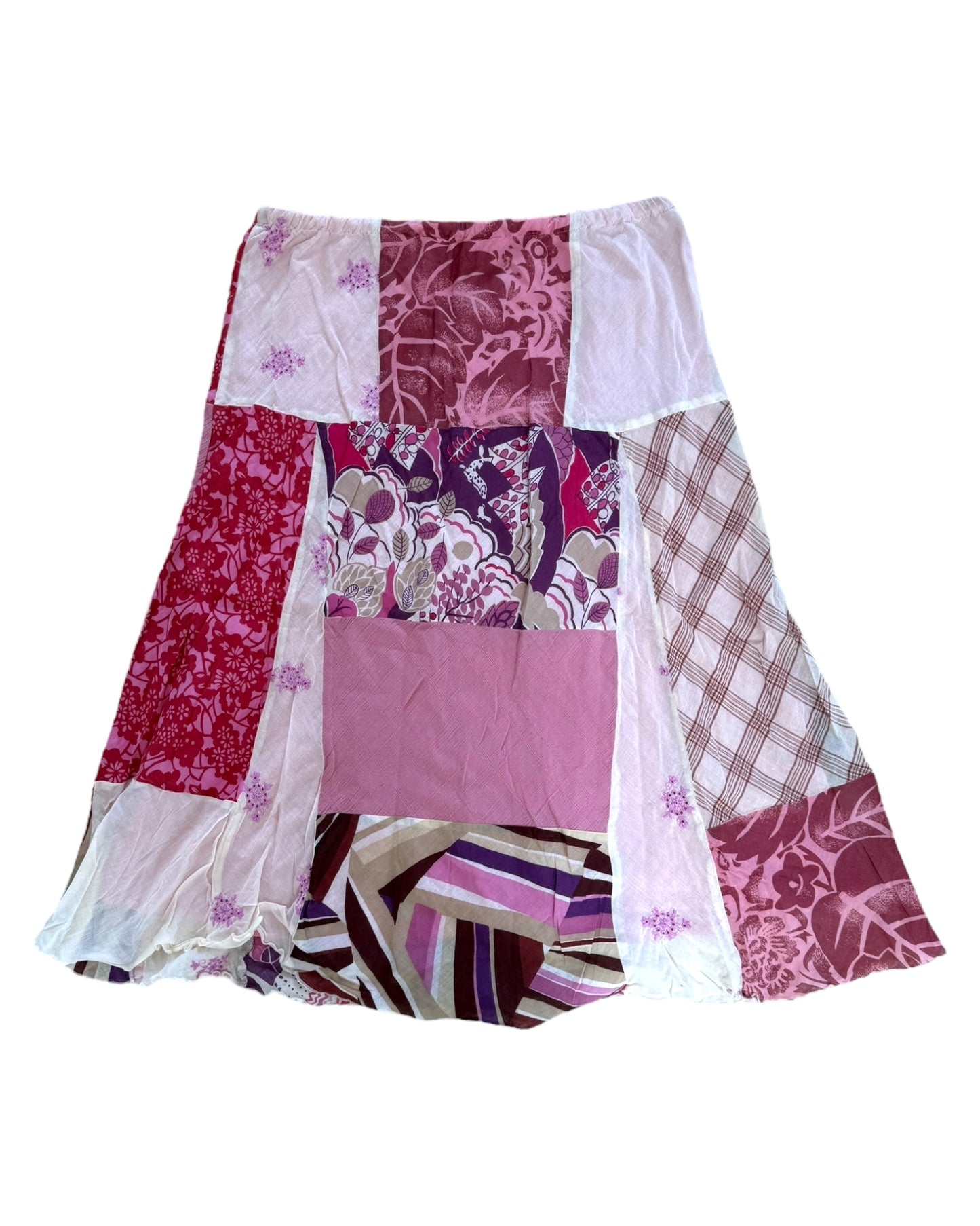 Vintage Pink and Purple Patchwork Skirt
