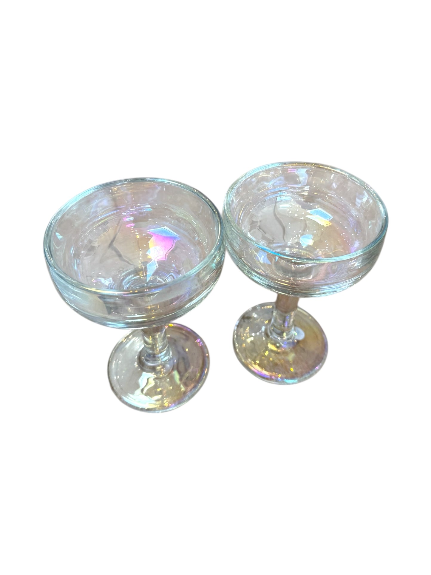 Vintage Iridescent Martini Glasses
