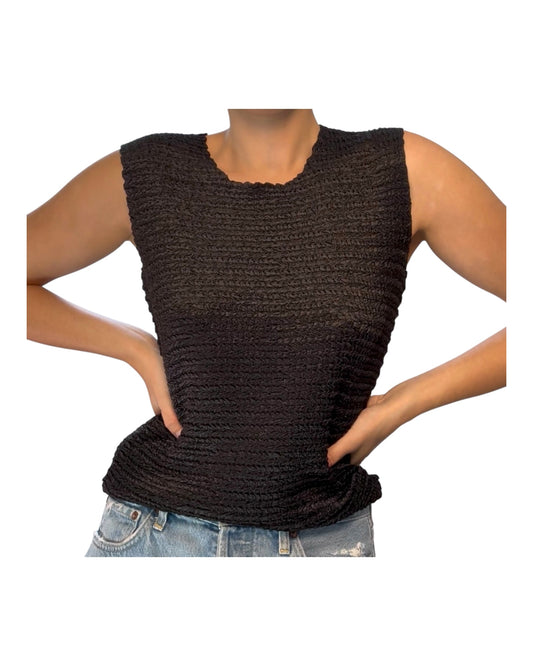 Vintage Black Scrunchie Tank Top