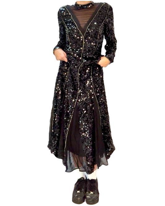 Pre-Loved ERDEM Black Sequin Gown