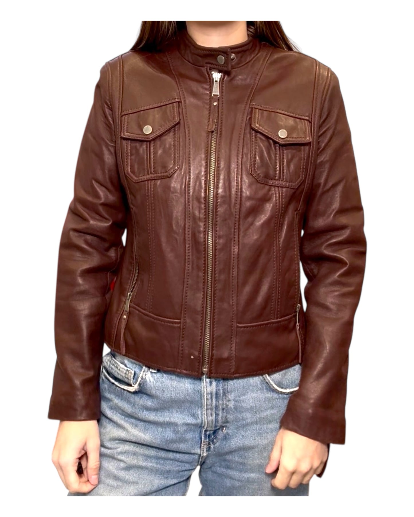 Pre-Loved Barneys New York Brown Leather Jacket