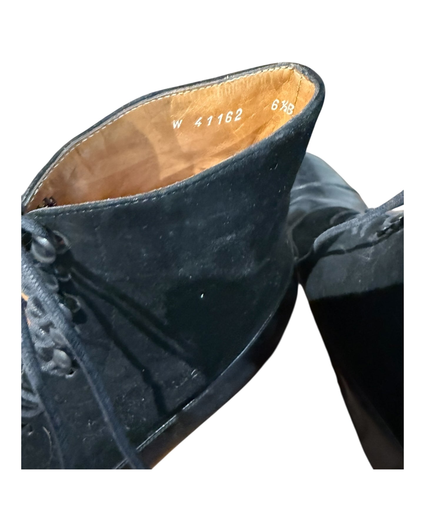 Vintage Ralph Lauren Black Suede Lace-Up Boots