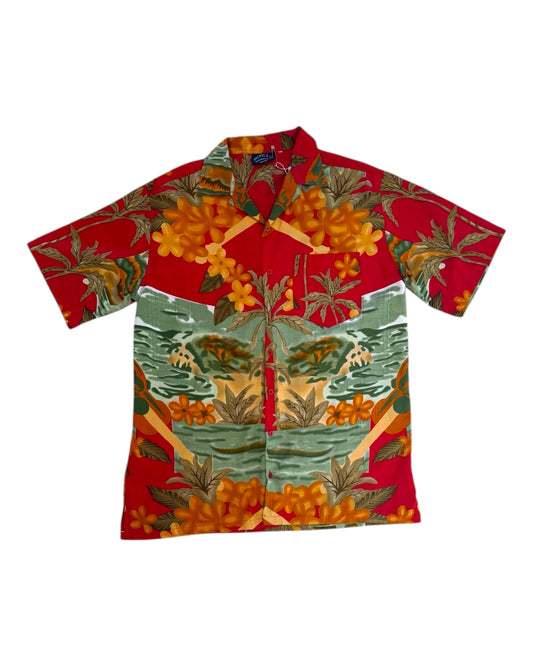 Vintage Red Musical Hawaiian Shirt