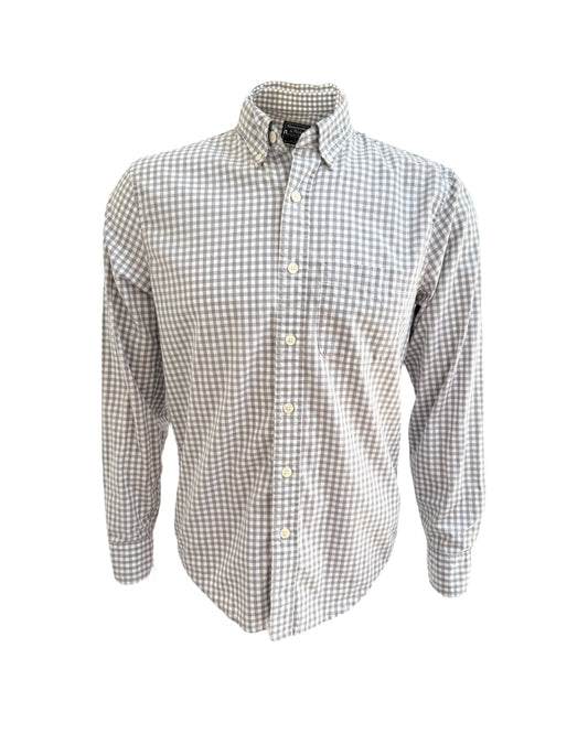 Vintage Abercrombie & Fitch Grey Gingham Button-Up Top