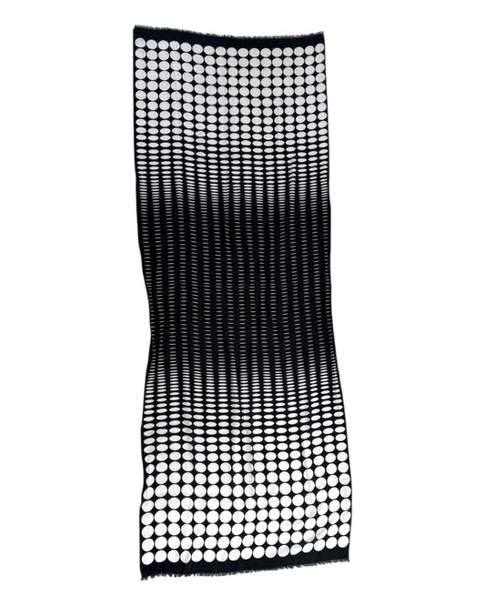 Vintage Black and White Polka Dot Cotton XL Scarf