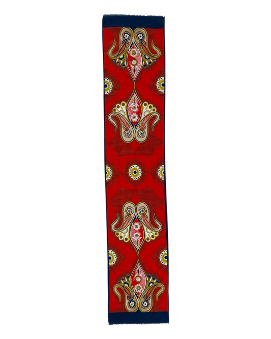 Vintage Y2K Orange Paisley Skinny Scarf