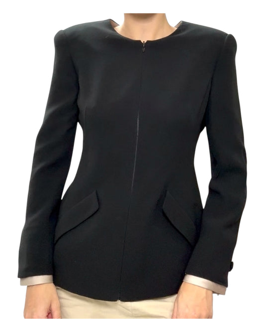 Pre-Loved Armani Privé Black Silk Suit