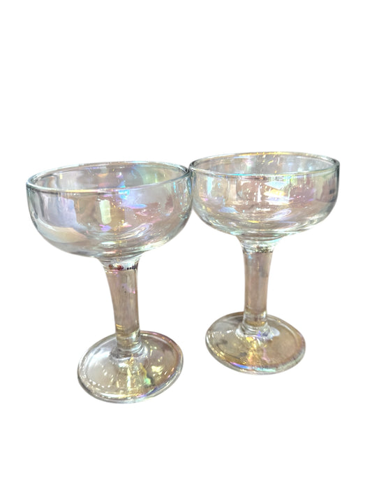Vintage Iridescent Martini Glasses