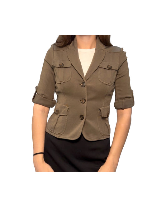 Vintage 2000s Moschino Green Military Jacket