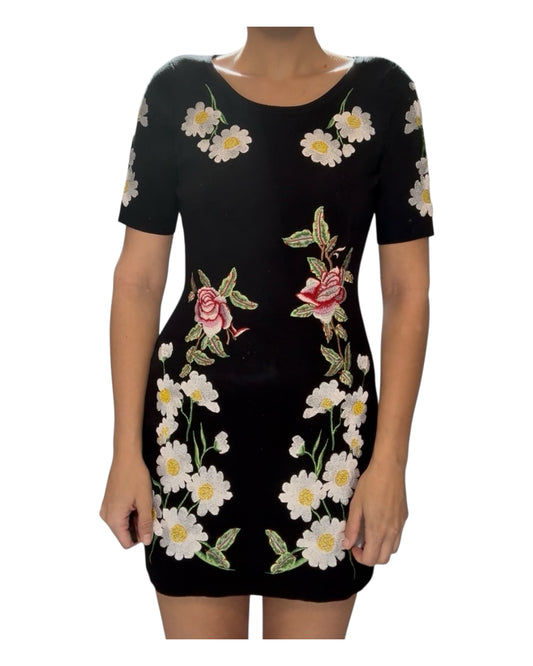 Vintage Floral Embroidered Dress