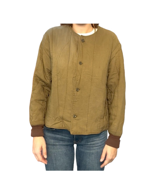 Vintage Quilted Army Green Jacket