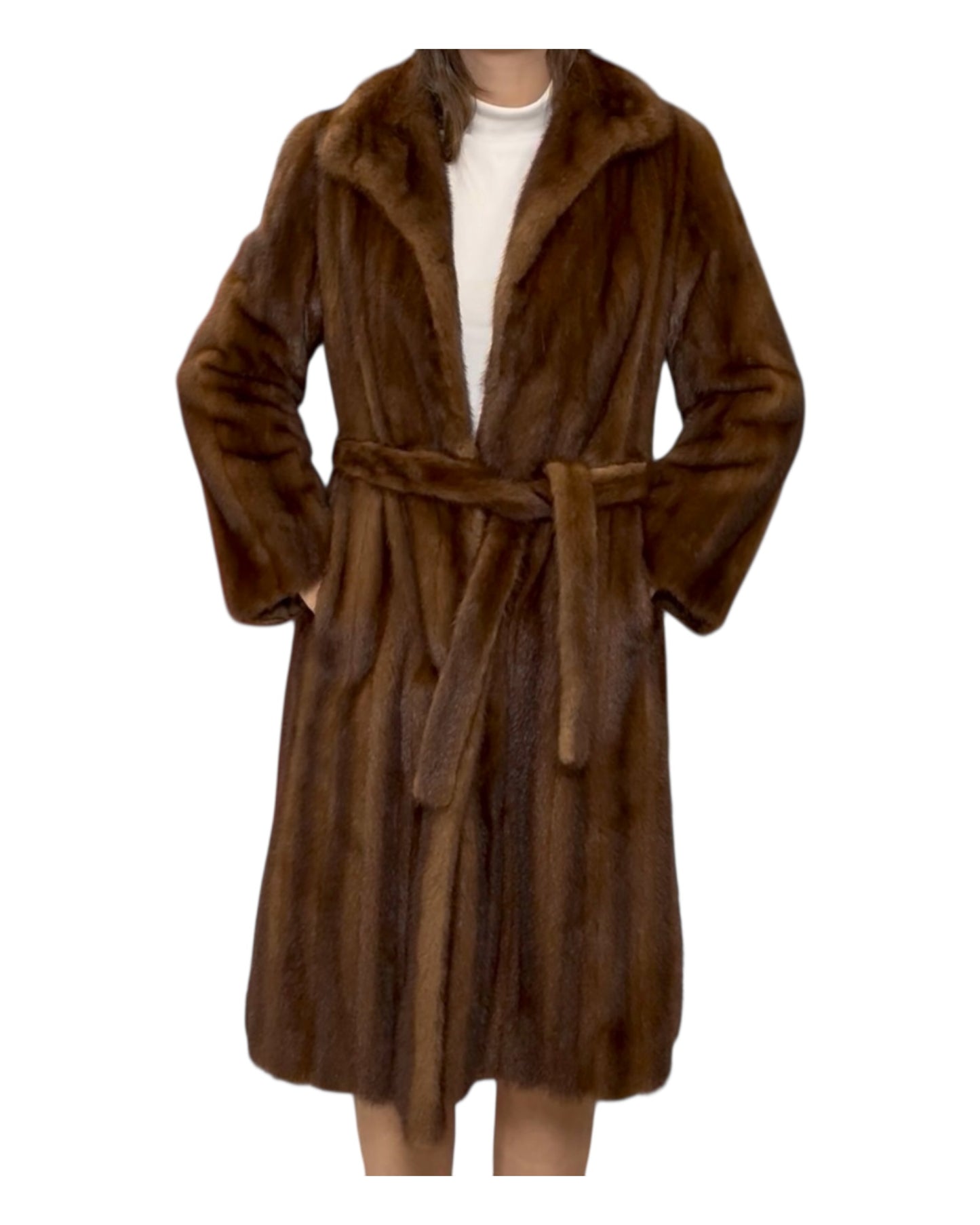 Vintage Long Fur Coat with Belt