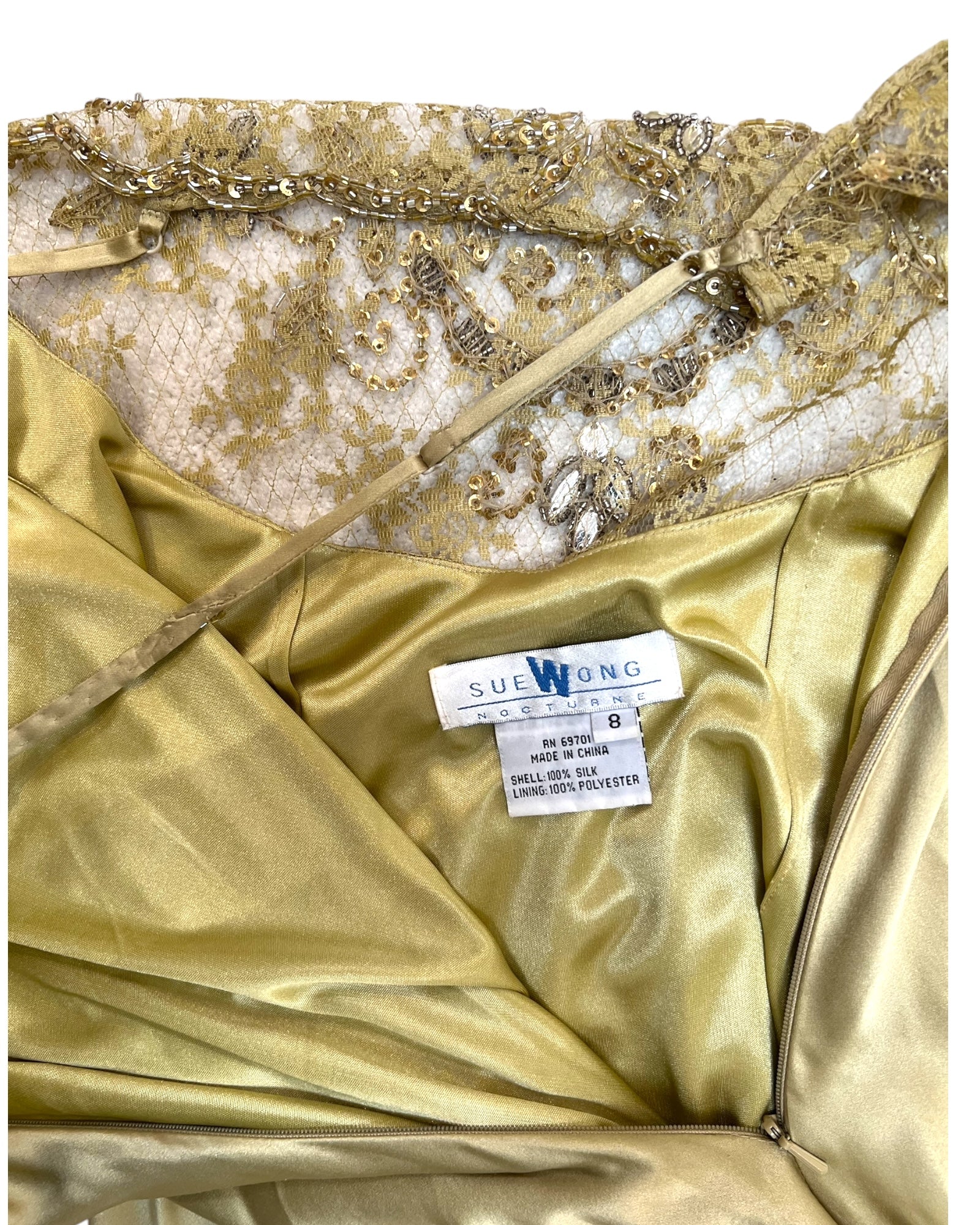 Vintage Sue Wong Golden Dress STARKE NAKED VINTAGE Vintage Sue Wong Golden Dress STARKE NAKED VINTAGE