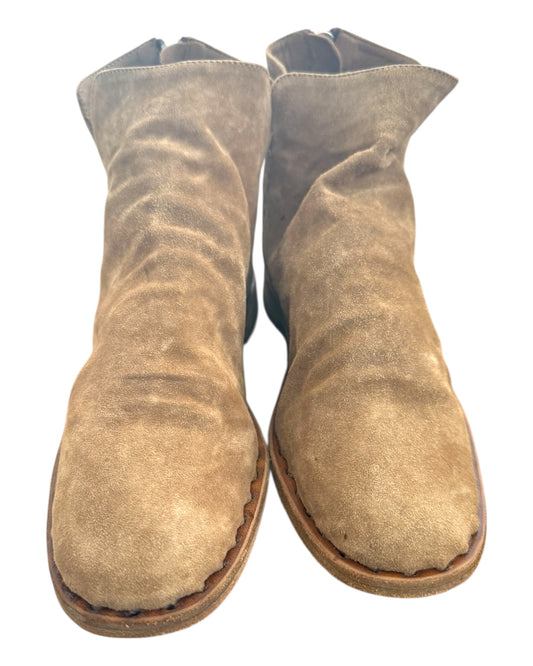 Pre-Loved Officine Creative Tan Suede Ankle Boots