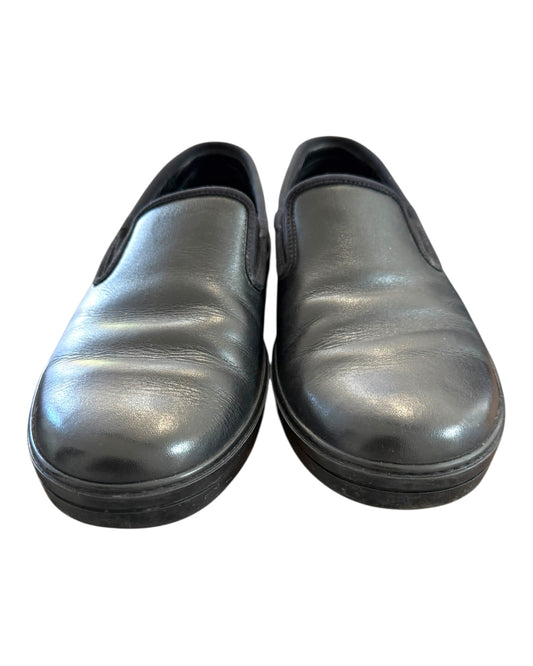 Vintage Prada Black Leather Slip-On Sneakers
