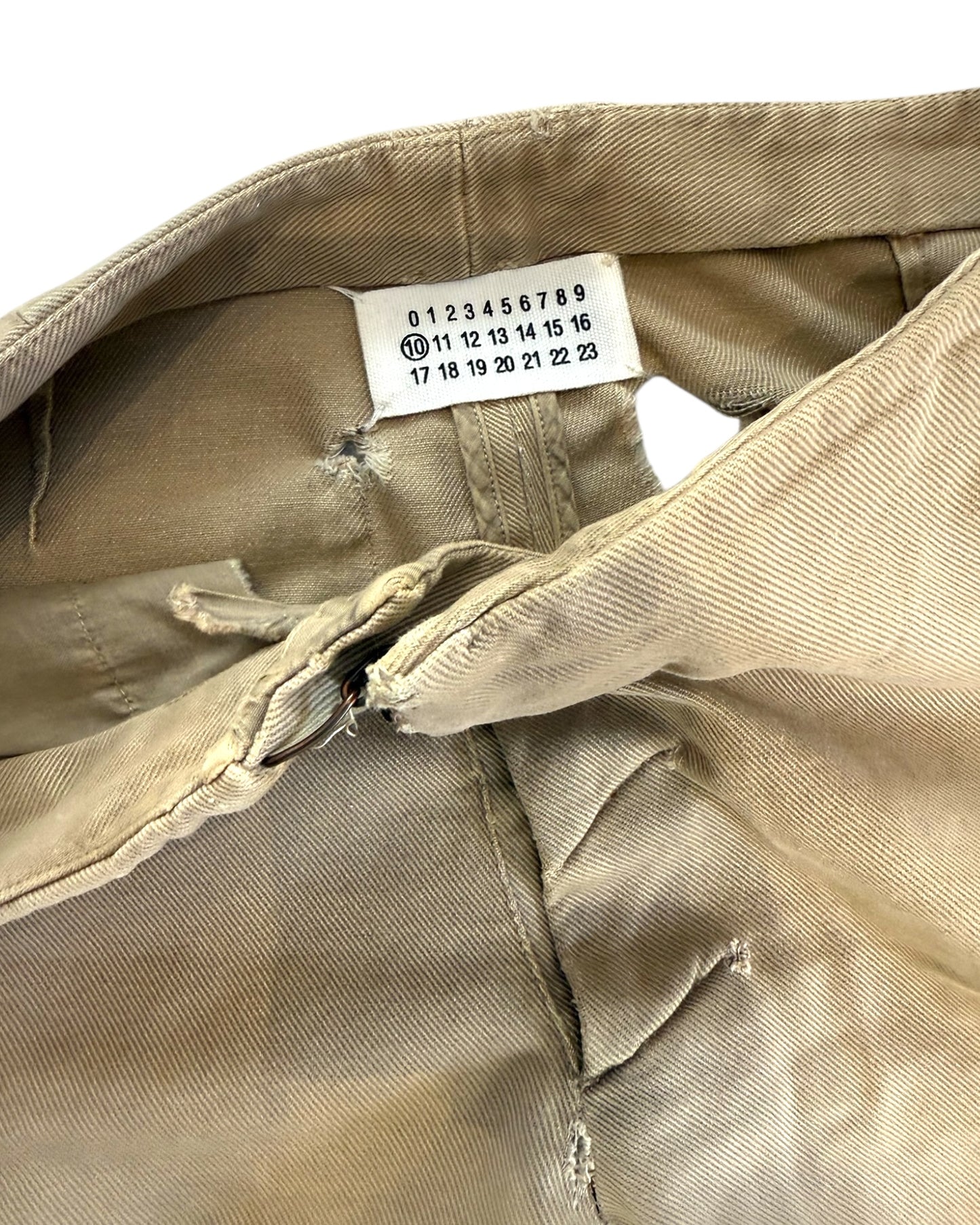 Vintage 2010 Maison Margiela Deconstructed Tan Pants