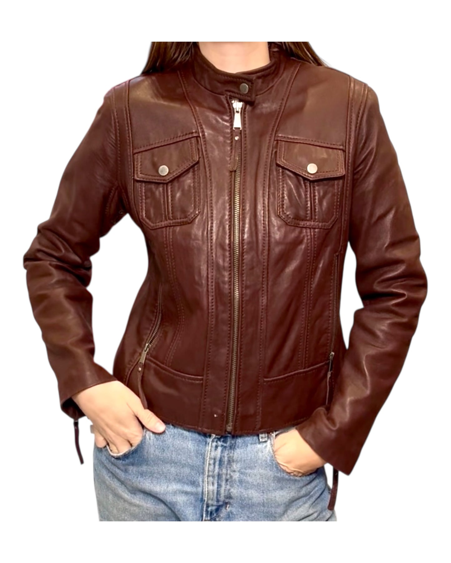 Pre-Loved Barneys New York Brown Leather Jacket