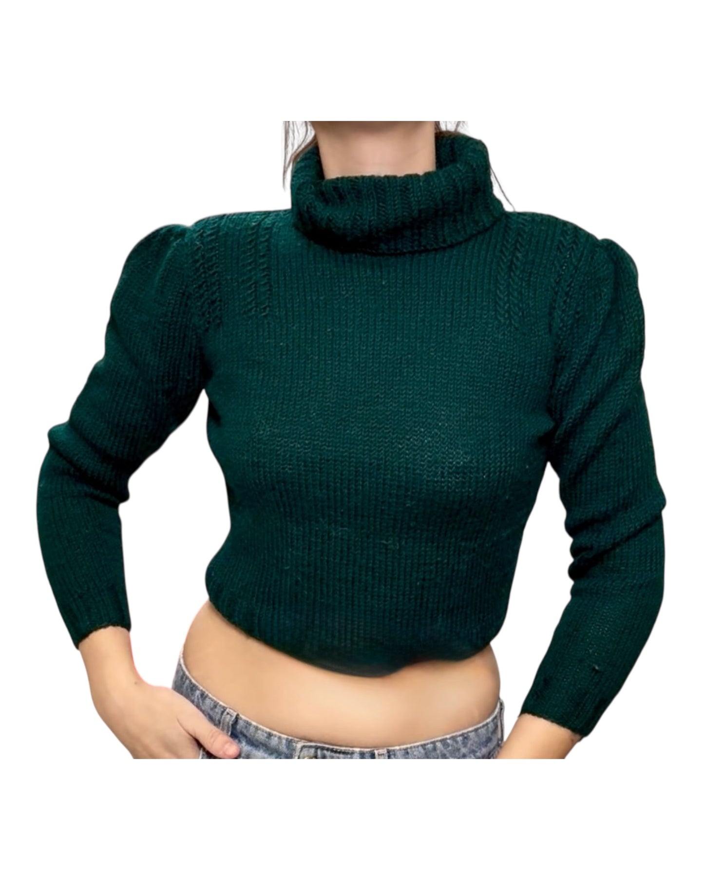 Vintage Ralph Lauren for Henri Bendel Green Turtleneck Sweater