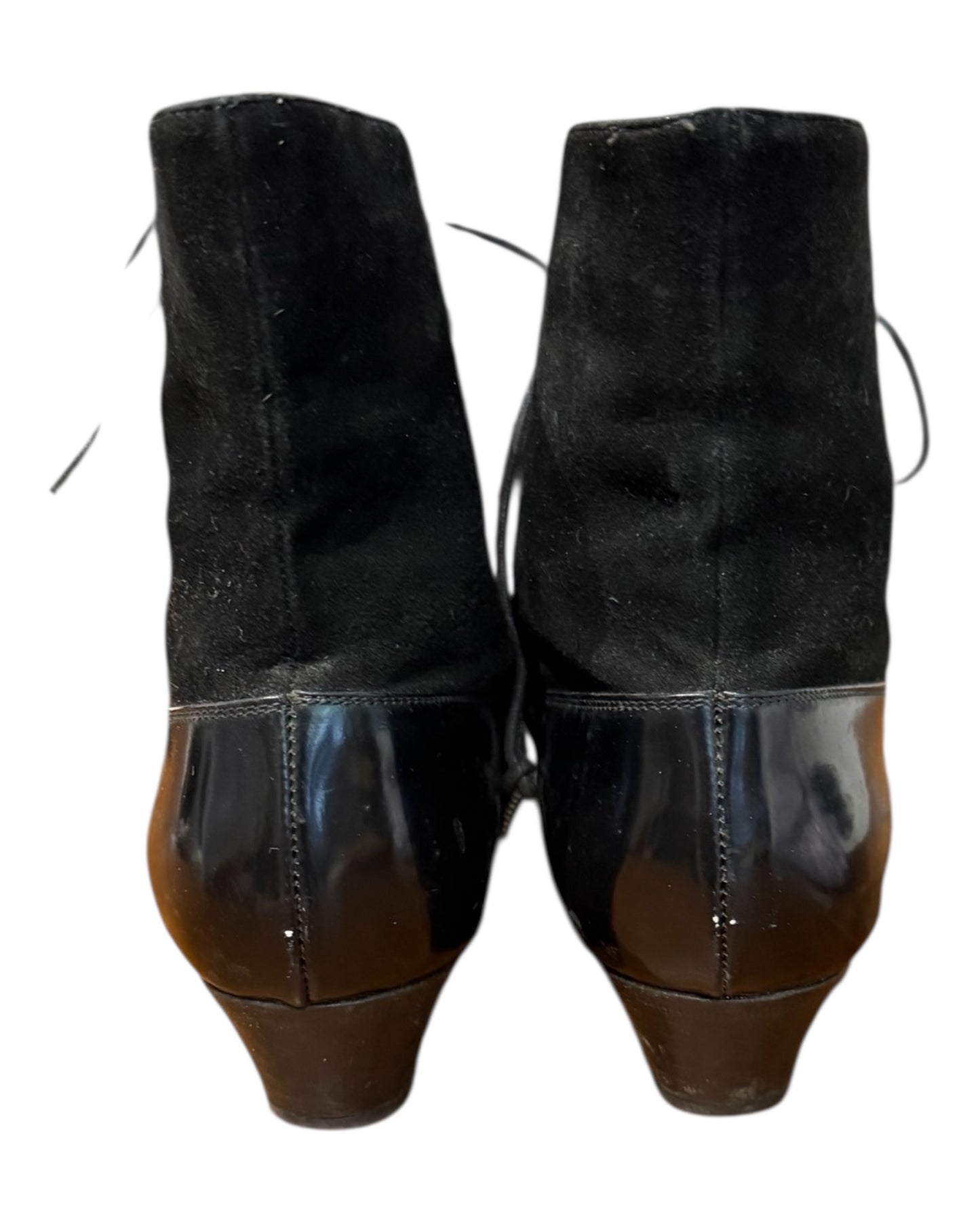 Vintage Ralph Lauren Black Suede Lace-Up Boots