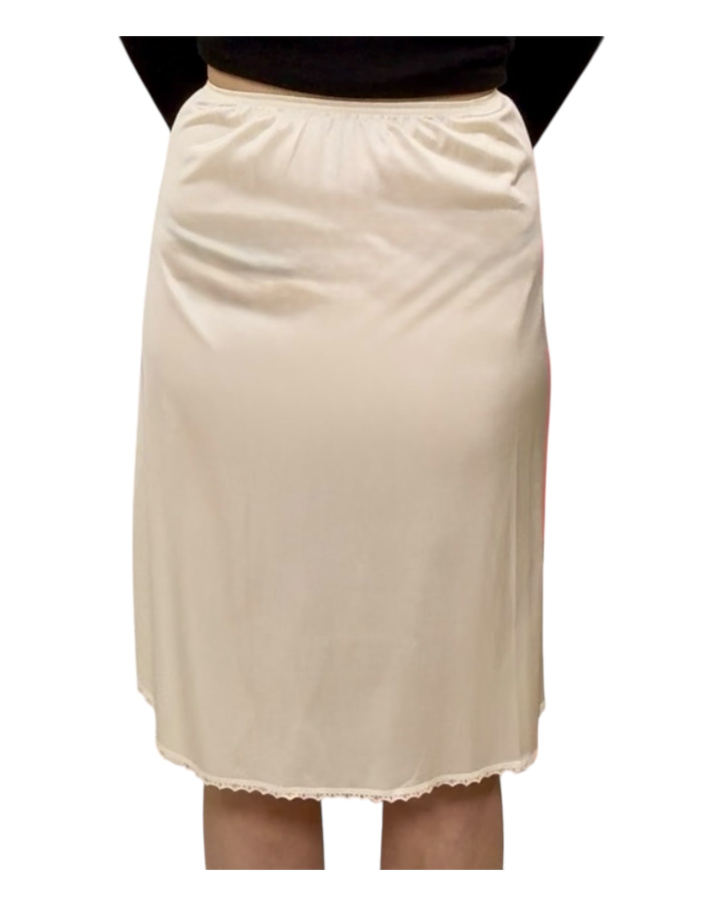 Vintage Vanity Fair Ecru Slip Skirt with Slit