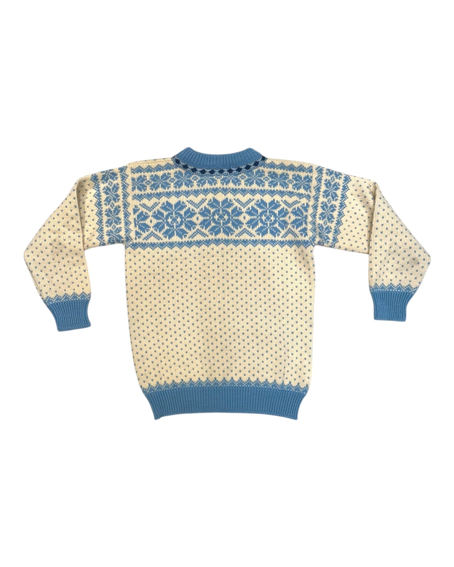Vintage Dale Of Norway Blue and White Wool Cardigan Sweater