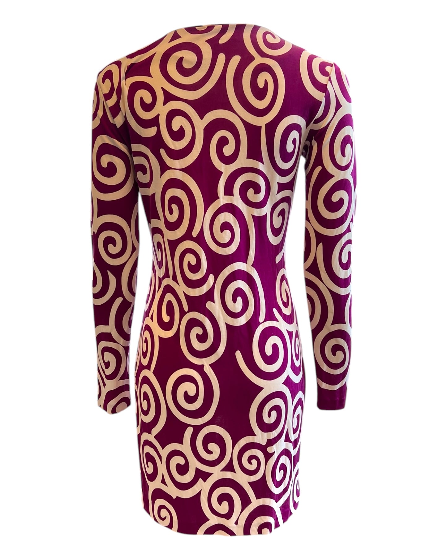 Vintage Diane Von Furstenberg Purple Silk Mini Dress