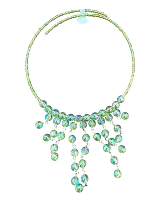 Vintage Green Beaded Choker Necklace