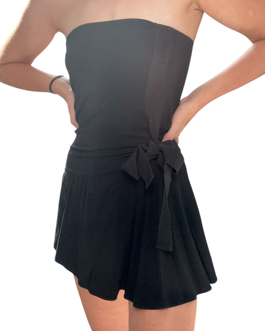 Vintage 2006 Roberto Cavalli Black Strapless Tunic Top