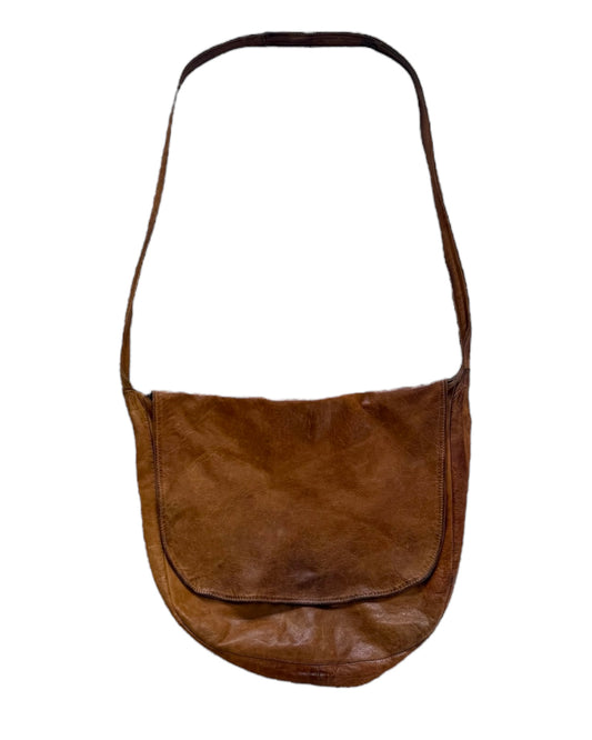 Vintage Parisian Tan Lambskin Satchel Bag