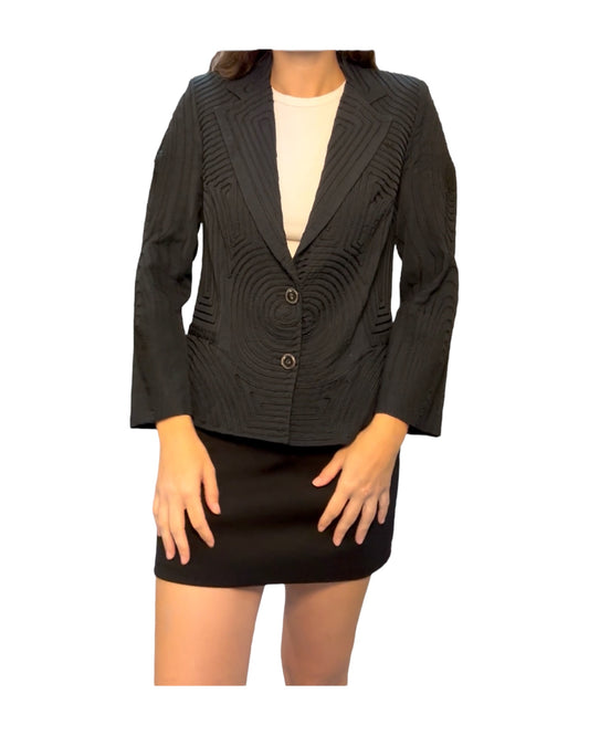 Vintage Krizia Black Embroidered Blazer