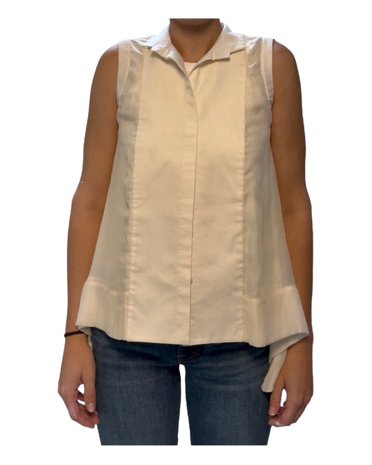 Vintage Brunello Cucinelli White Sleeveless Blouse