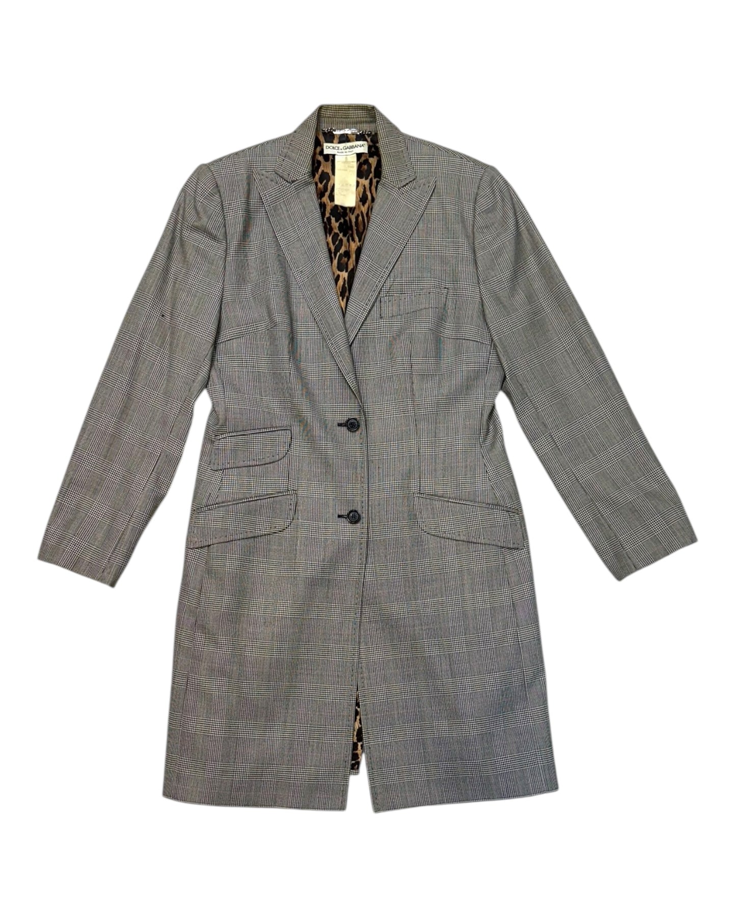 Vintage Dolce & Gabbana Long Plaid Blazer