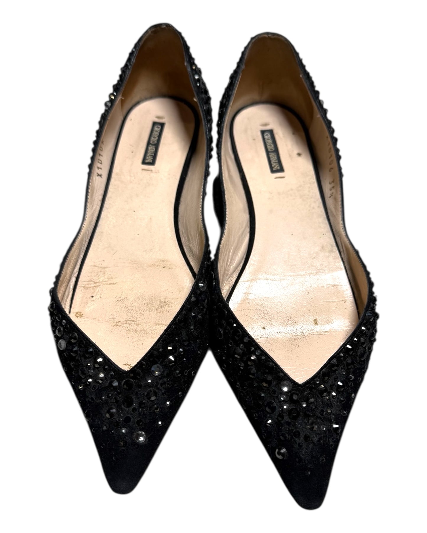 Vintage Giorgio Armani Black Beaded Flats