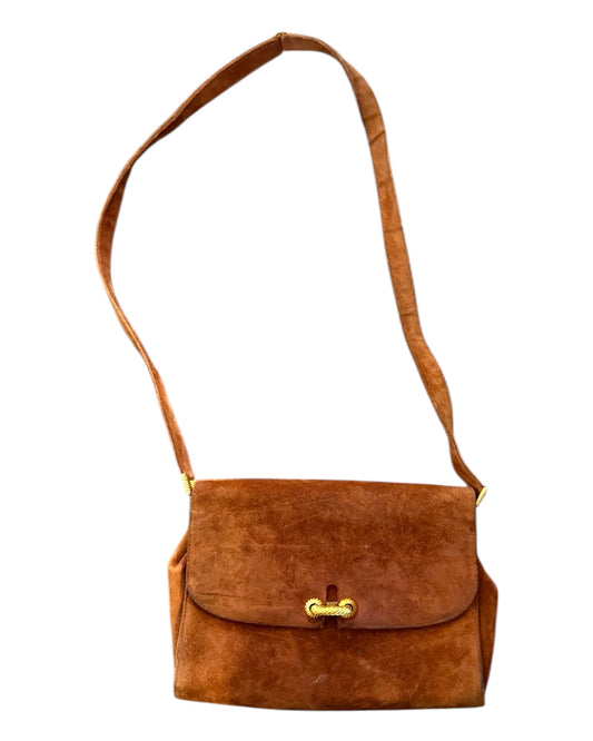 Vintage Gucci Brown Suede Shoulder Bag